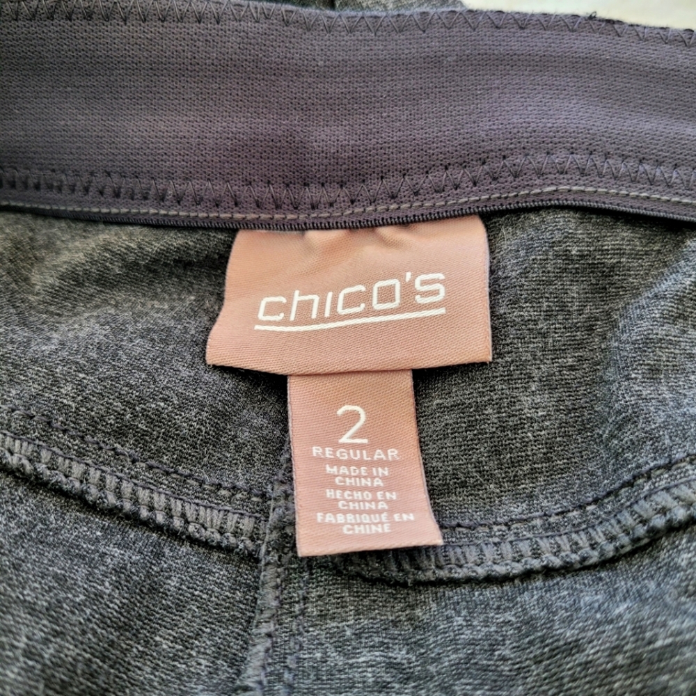 Chico's Charcoal Knit Jeans Sz 2R=12 - Picture 9 of 12